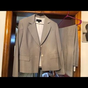 Gray and White Pinstripe Suit